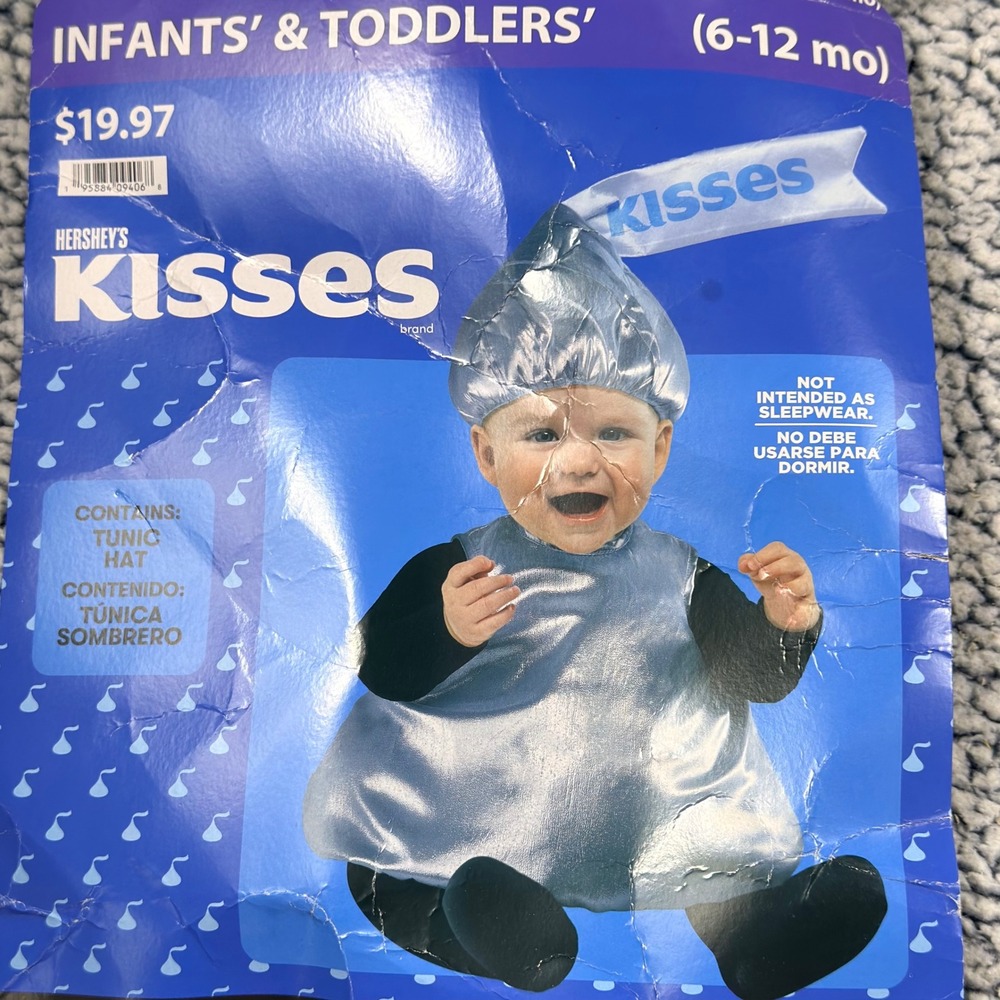 Hershey's Kisses Costume Infant 6-12M Silver Metallic Tunic Hat Halloween Candy